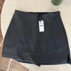 NWT - Super High Waisted Faux Leather Mini Skort
